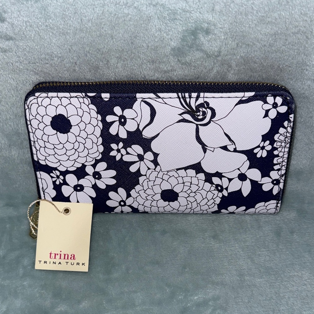 Trina Turk Navy and White Floral Women's Wallet